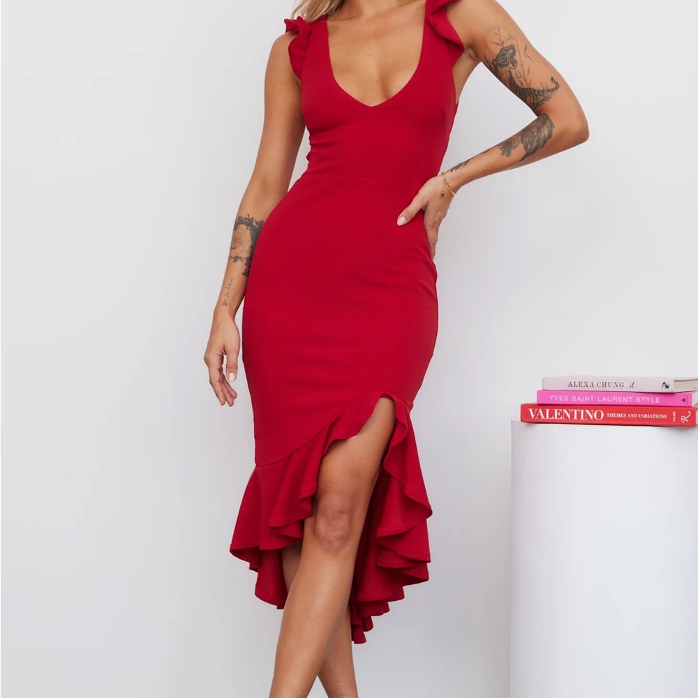 Hello Molly SAMBA AWAY MIDI DRESS RED